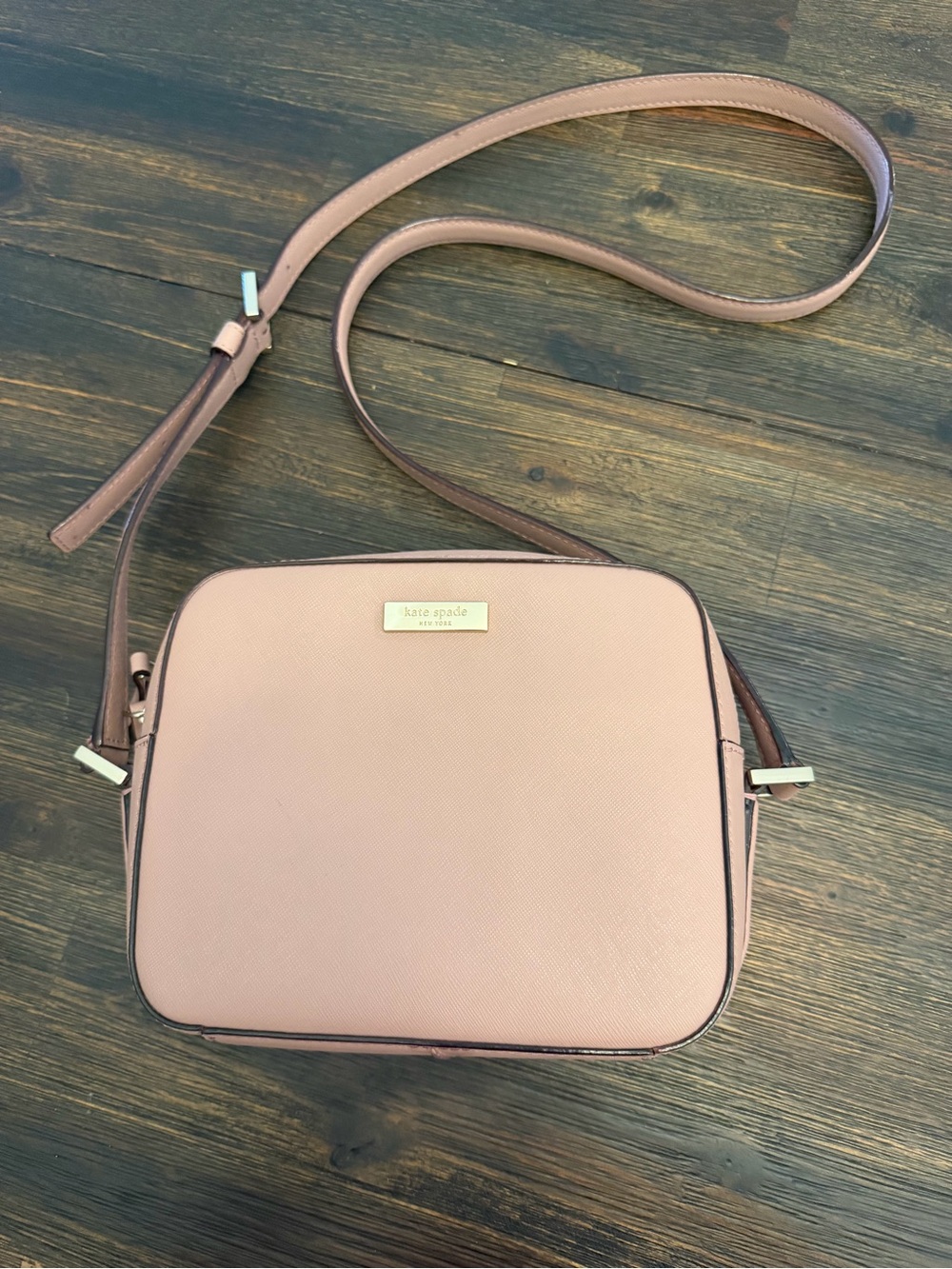 kate spade Blush Pink Leather Crossbody Camera Bag